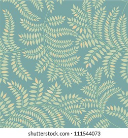 grass seamless pattern with leaves on green background, Print