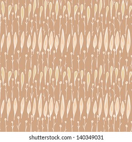 Grass Seamless Strip Pattern (repetitive) on brown background. Illustration is in eps8 vector mode.