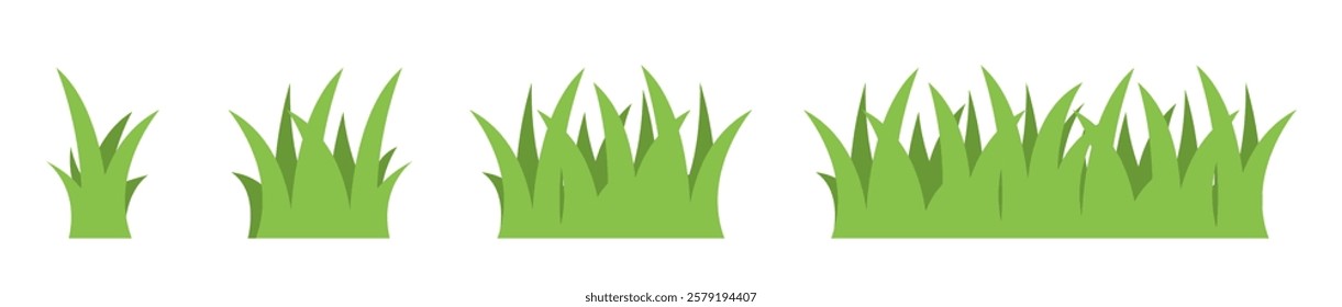 Grass set. Grass in flat style. Vector
