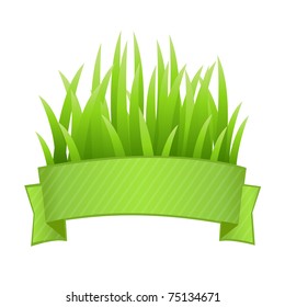 Grass Set, Isolated On White Background, Vector Illustration