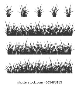 Grass Set on White Background. Vector