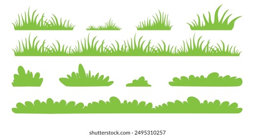 
Grass. Set of Grass vector illustrations in flat style. Grass illustration isolated on white background