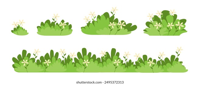 Grass. Set of Grass vector illustrations in flat style. Grass illustration isolated on white background