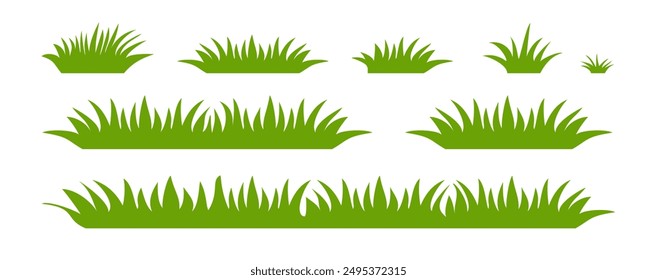 Grass. Set of Grass vector illustrations in flat style. Grass illustration isolated on white background