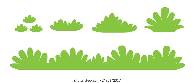 Grass. Set of Grass vector illustrations in flat style. Grass illustration isolated on white background