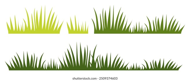 Grass. Set of Grass vector illustrations in flat style. Grass illustration isolated on white background.