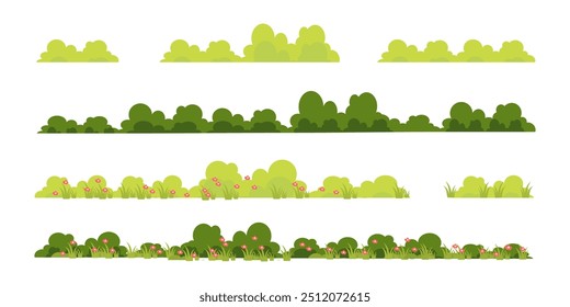 Grass. Set of Grass vector illustrations in flat style. Grass illustration isolated on white background.