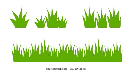 Grass. Set of Grass vector illustrations in flat style. Grass illustration isolated on white background.