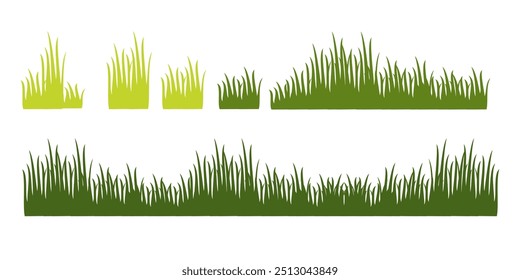 Grass. Set of Grass vector illustrations in flat style. Grass illustration isolated on white background.