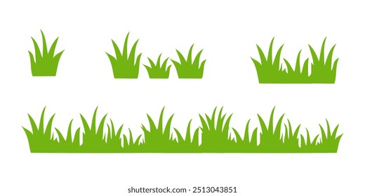 Grass. Set of Grass vector illustrations in flat style. Grass illustration isolated on white background.