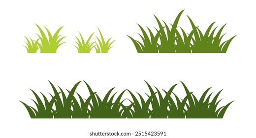 Grass. Set of Grass vector illustrations in flat style. Grass illustration isolated on white background.