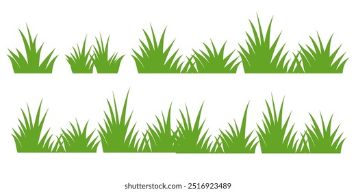 Grass. Set of Grass vector illustrations in flat style. Grass illustration isolated on white background