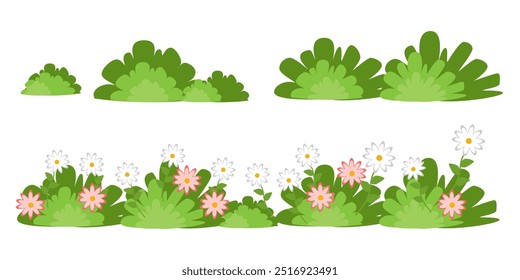 Grass. Set of Grass vector illustrations in flat style. Grass illustration isolated on white background