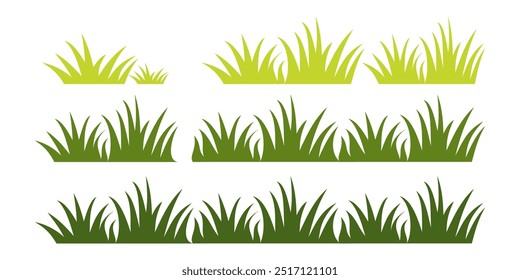 Grass. Set of Grass vector illustrations in flat style. Grass illustration isolated on white background