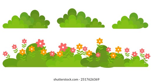 Grass. Set of Grass vector illustrations in flat style. Grass illustration isolated on white background