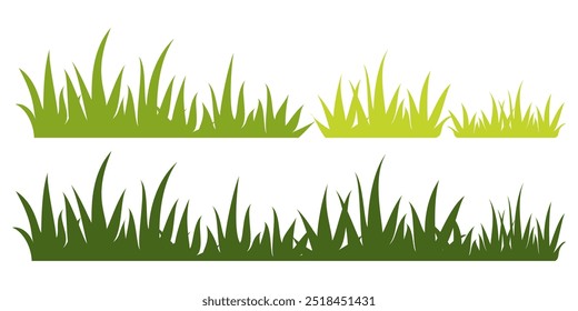 Grass. Set of Grass vector illustrations in flat style. Grass illustration isolated on white background