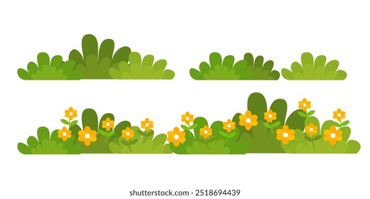 Grass. Set of Grass vector illustrations in flat style. Grass illustration isolated on white background