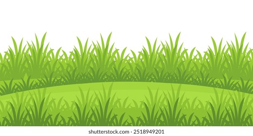 Grama. Conjunto de ilustrações de vetor Grass em estilo plano. Ilustração de grama isolada sobre fundo branco