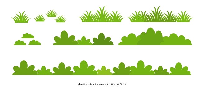Grass. Set of Grass vector illustrations in flat style. Grass illustration isolated on white background
