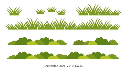 Grass. Set of Grass vector illustrations in flat style. Grass illustration isolated on white background