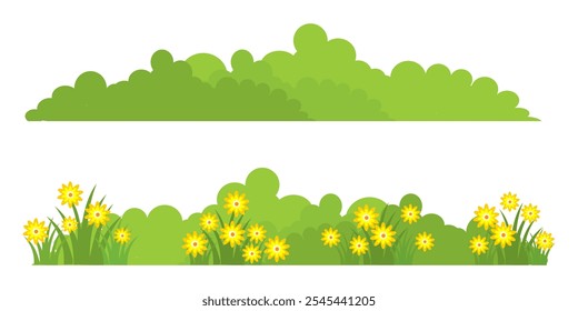 Grass. Set of Grass vector illustrations in flat style. Grass illustration isolated on white background