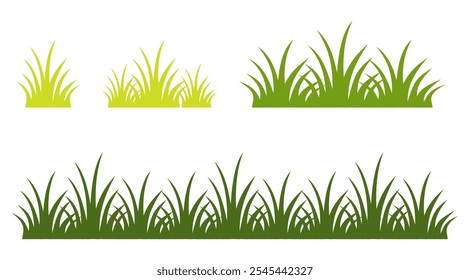 Grass. Set of Grass vector illustrations in flat style. Grass illustration isolated on white background