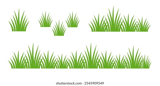 Grass. Set of Grass vector illustrations in flat style. Grass illustration isolated on white background