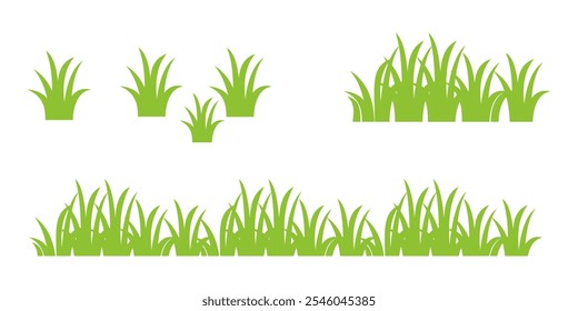 Grass. Set of Grass vector illustrations in flat style. Grass illustration isolated on white background