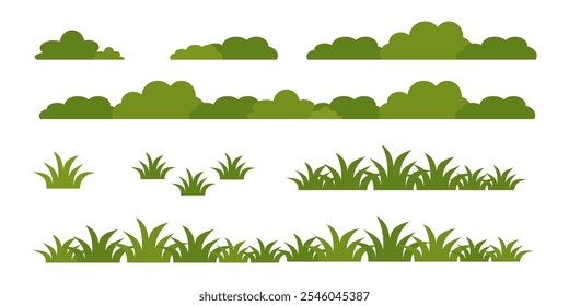 Grass. Set of Grass vector illustrations in flat style. Grass illustration isolated on white background