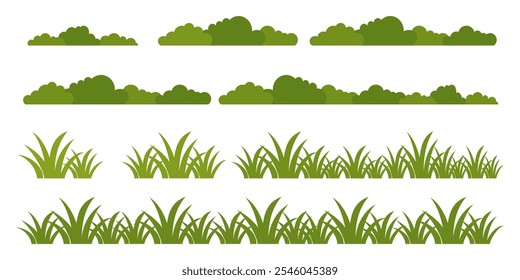 Grass. Set of Grass vector illustrations in flat style. Grass illustration isolated on white background