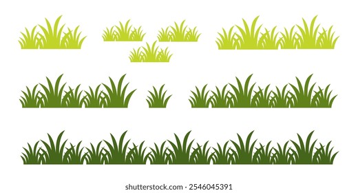 Grass. Set of Grass vector illustrations in flat style. Grass illustration isolated on white background