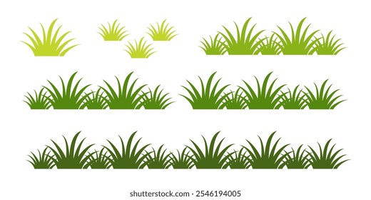 Grass. Set of Grass vector illustrations in flat style. Grass illustration isolated on white background