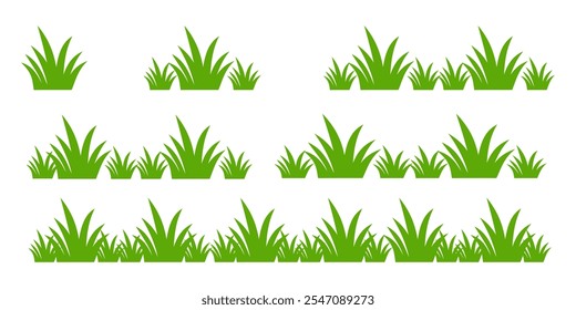 Grass. Set of Grass vector illustrations in flat style. Grass illustration isolated on white background