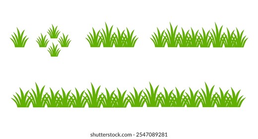 Grass. Set of Grass vector illustrations in flat style. Grass illustration isolated on white background