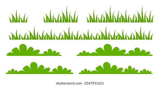 Grass. Set of Grass vector illustrations in flat style. Grass illustration isolated on white background
