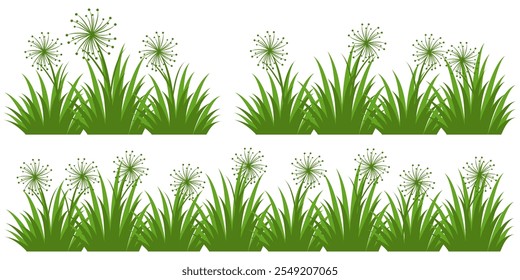 Grass. Set of Grass vector illustrations in flat style. Grass illustration isolated on white background