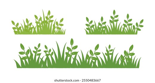 Grass. Set of Grass vector illustrations in flat style. Grass illustration isolated on white background