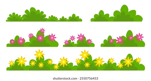 Grass. Set of Grass vector illustrations in flat style. Grass illustration isolated on white background