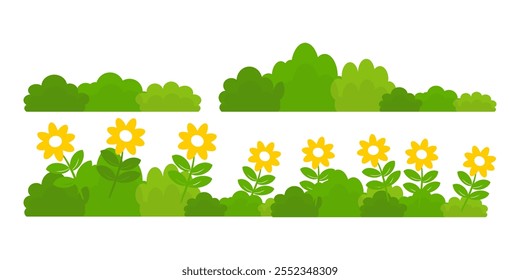 Grass. Set of Grass vector illustrations in flat style. Grass illustration isolated on white background