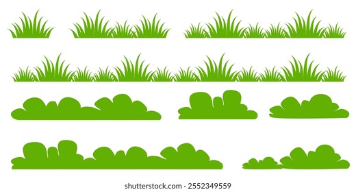 Grass. Set of Grass vector illustrations in flat style. Grass illustration isolated on white background