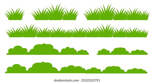 Grass. Set of Grass vector illustrations in flat style. Grass illustration isolated on white background