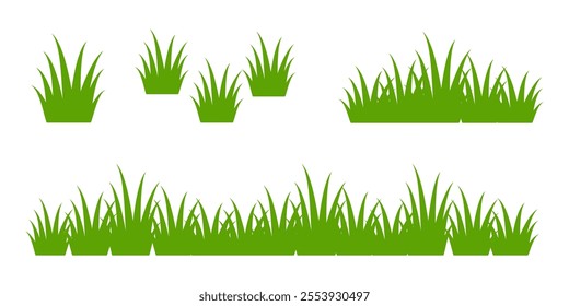 Grass. Set of Grass vector illustrations in flat style. Grass illustration isolated on white background