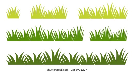 Grass. Set of Grass vector illustrations in flat style. Grass illustration isolated on white background