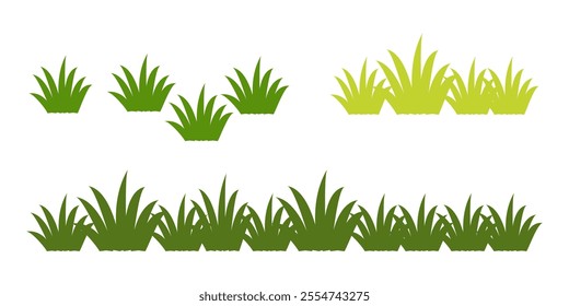 Grass. Set of Grass vector illustrations in flat style. Grass illustration isolated on white background