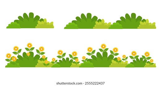 Grass. Set of Grass vector illustrations in flat style. Grass illustration isolated on white background