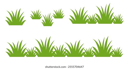 Grass. Set of Grass vector illustrations in flat style. Grass illustration isolated on white background
