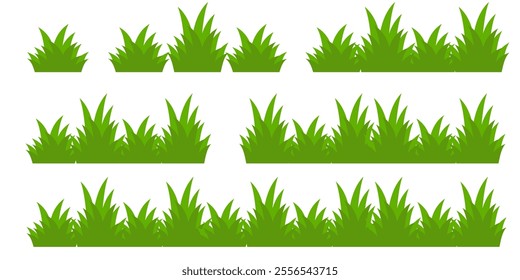 Grass. Set of Grass vector illustrations in flat style. Grass illustration isolated on white background