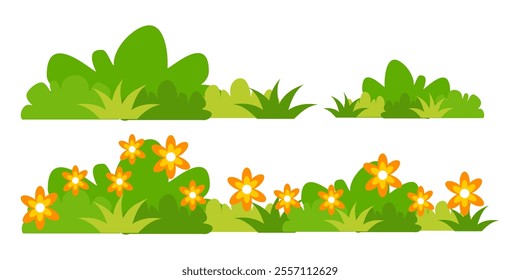 Grass. Set of Grass vector illustrations in flat style. Grass illustration isolated on white background