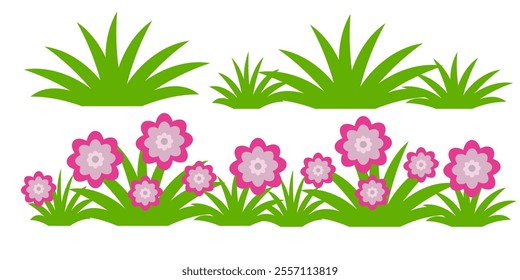 Grass. Set of Grass vector illustrations in flat style. Grass illustration isolated on white background