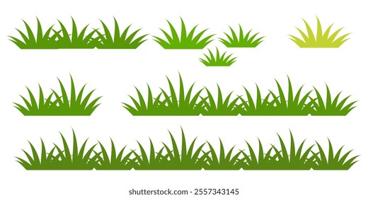 Grass. Set of Grass vector illustrations in flat style. Grass illustration isolated on white background